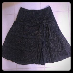 Limited pleated black & grey a-line skirt